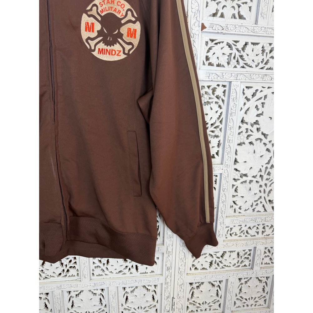 Star Co Unrestricted‎ Apparel Military Mindz Jacket Mens XL Skull Graphic Grunge - Picture 4 of 8